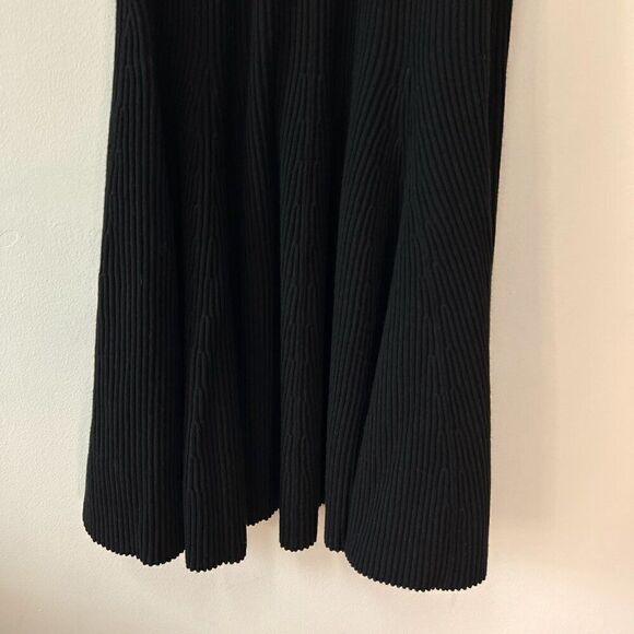 Club Monaco Black V-Neck Sleeveless Rib Knit Dress - Picture 5 of 8